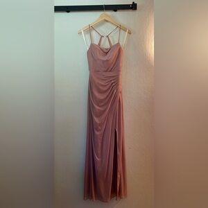 Azazie Kalea Bridesmaid Dress. Dusty Rose. Size A2